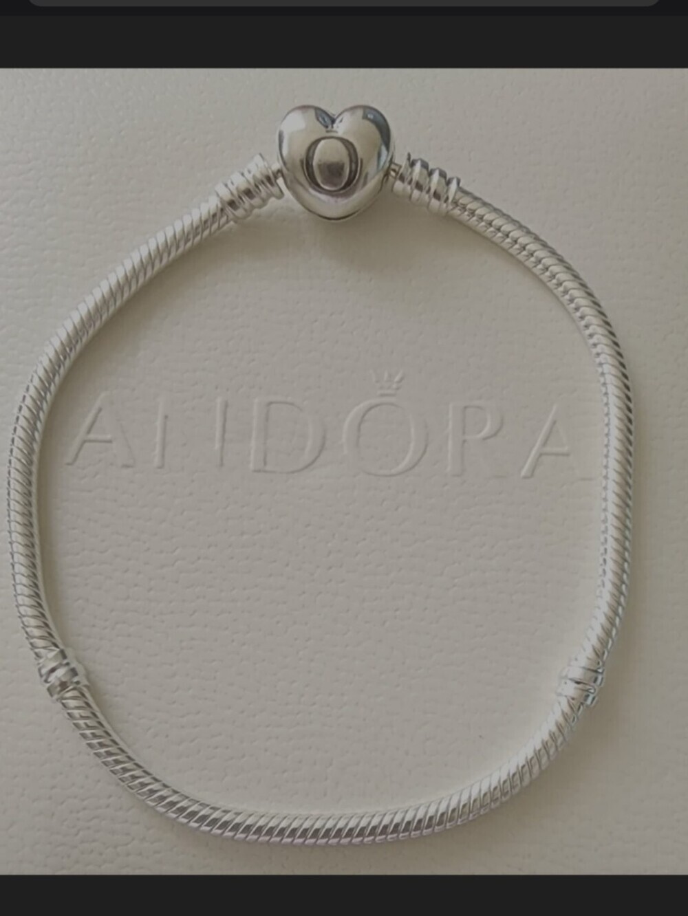 Authentic Pandora Moments Heart Clasp Snake Chain Bracelet 7IN